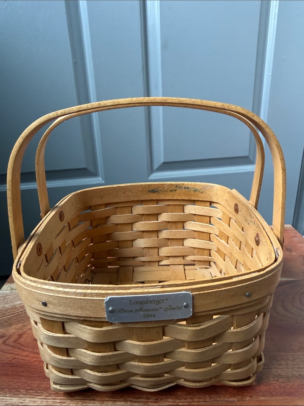 Longaberger Natural Yellow Wood Double-Handle Basket